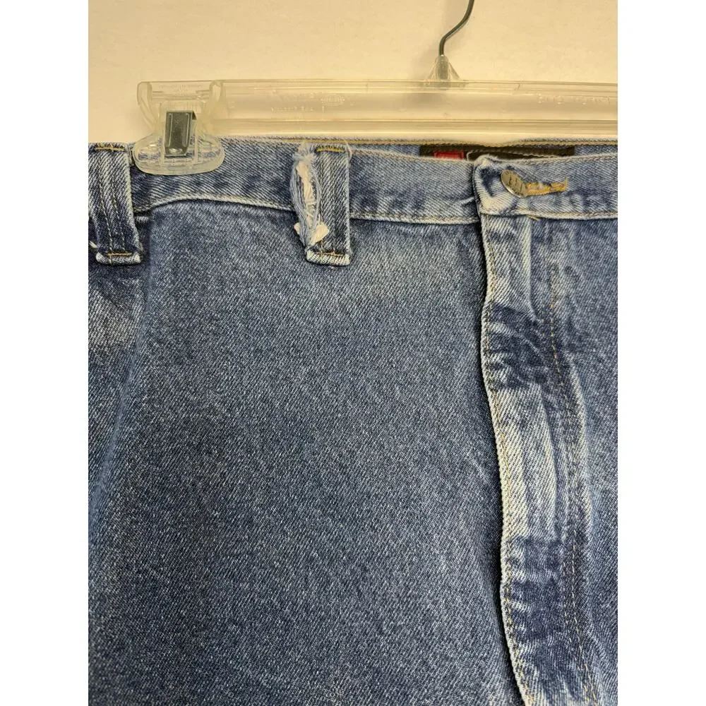 Wrangler Riggs Workwear Jeans Mens 50X30 Blue Denim Relaxed Carpenter Streetwear